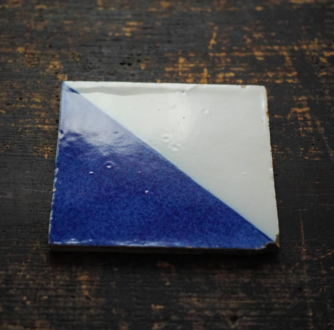 18世紀オランダ デルフトタイル 幾何学文 b / アンティーク 阿蘭陀 和蘭