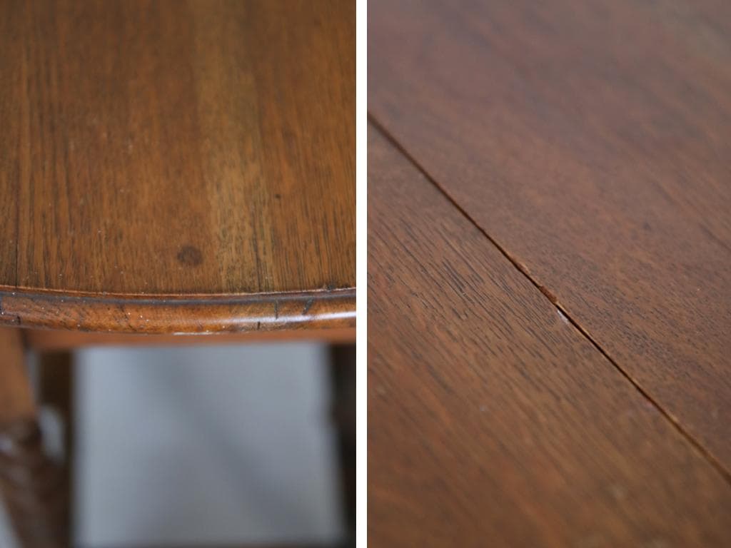 英国アンティーク木製ゲートレッグテーブル/ダイニング机バタフライ(92-145)