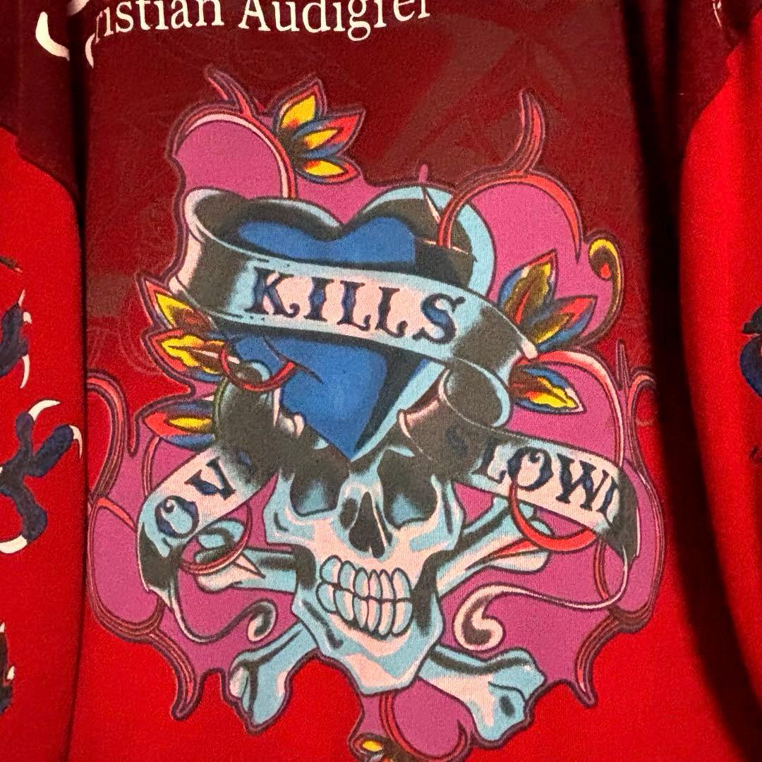 エドハーディー×クリスチャンオードジェ− フルジップパーカー　スカル　ドラゴン