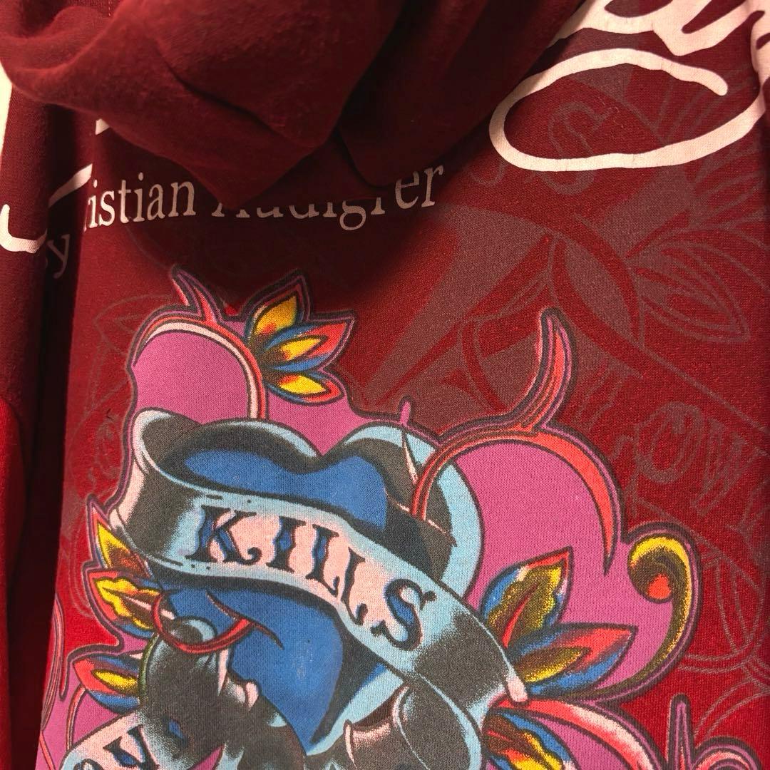 エドハーディー×クリスチャンオードジェ− フルジップパーカー　スカル　ドラゴン