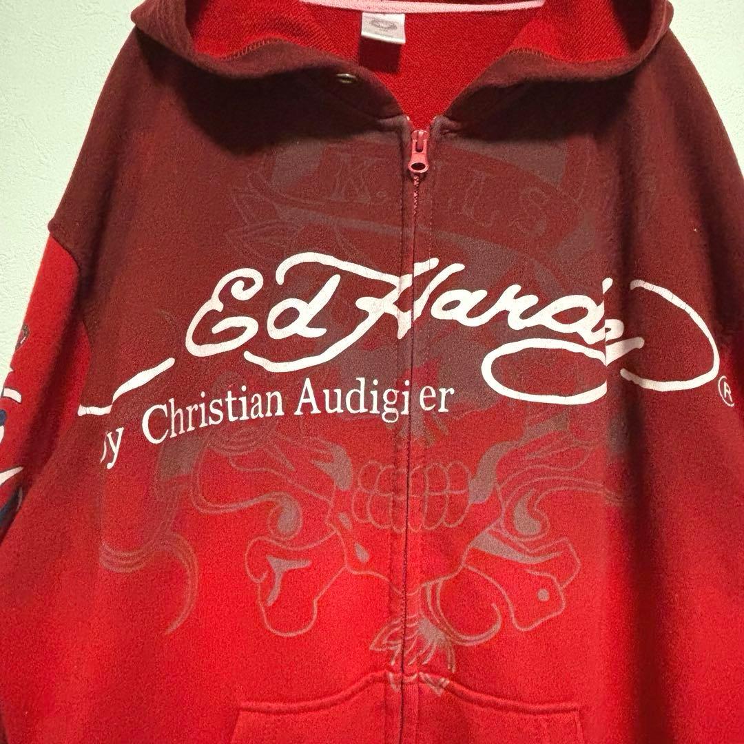 エドハーディー×クリスチャンオードジェ− フルジップパーカー　スカル　ドラゴン