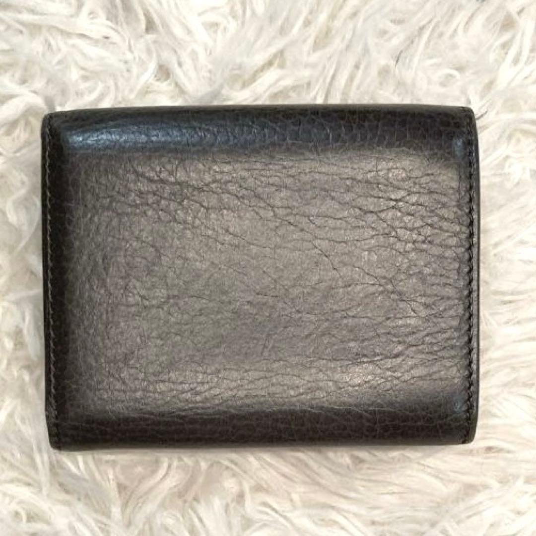 【美品】HIROFU センプレ　レザー　三つ折り財布 ダークグレー