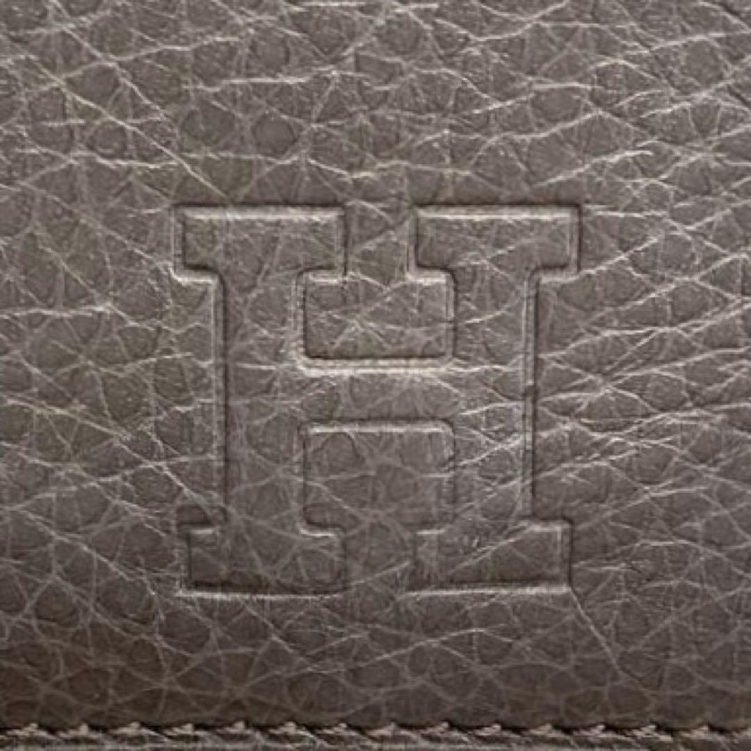 【美品】HIROFU センプレ　レザー　三つ折り財布 ダークグレー