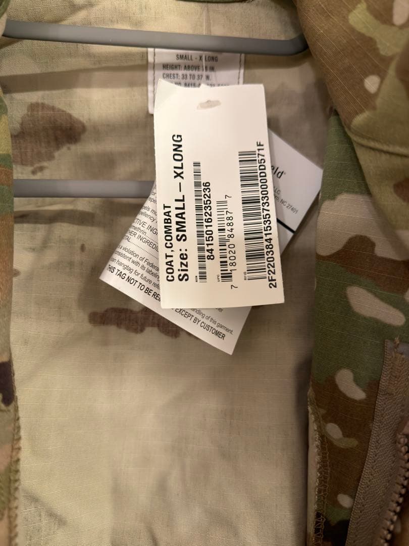 マルチカム コート・コンバットSMALL - XLONG 米軍　制服　新品