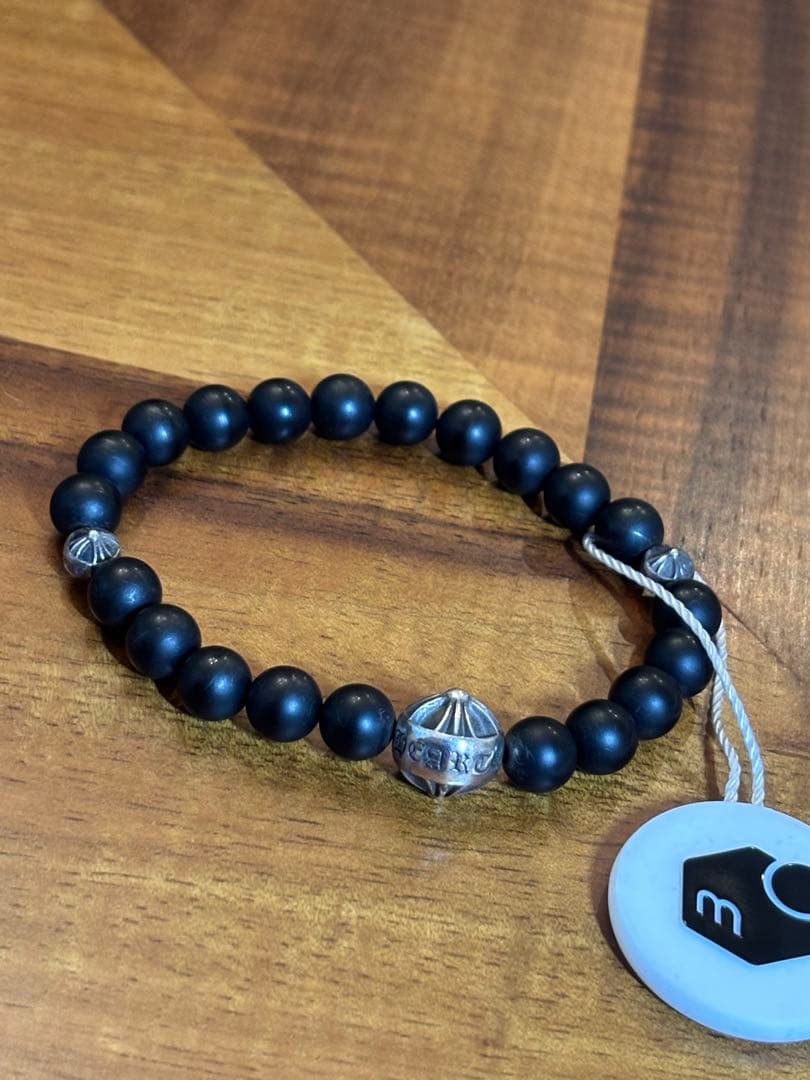 クロムハーツビーズブレスレット オニキス8ミリ　鑑定済み