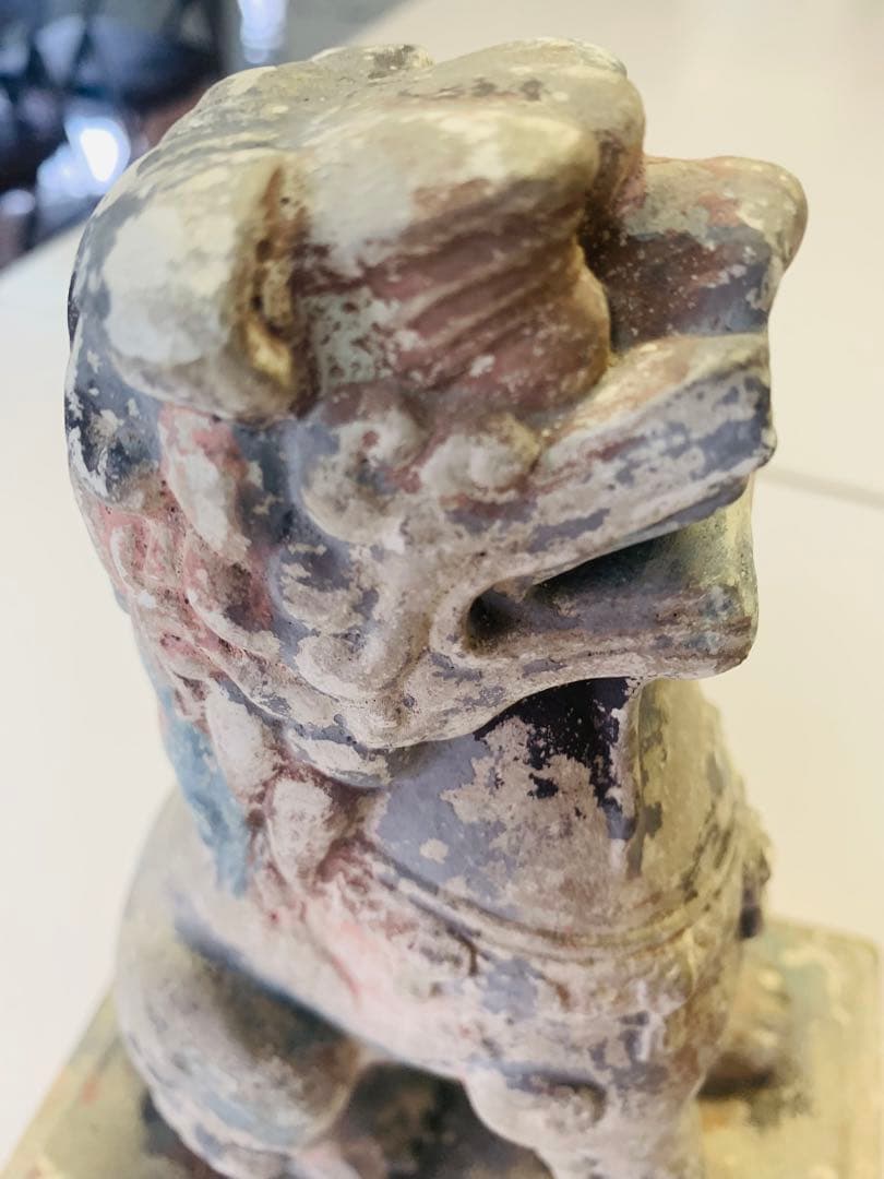 希少！中国唐時代中期黄釉獅子（時代保証）