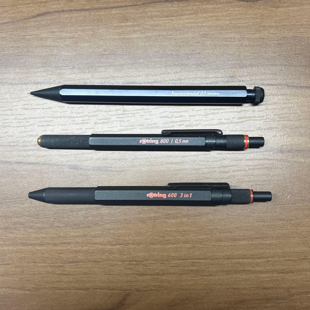 カヴェコスペシャル0.3mm rotring 600 0.5mm & 3in1