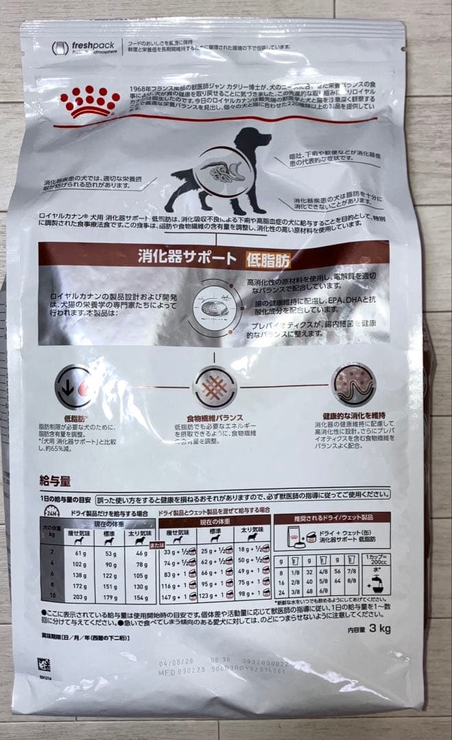 ロイヤルカナン消化器サポート低脂肪3キロ