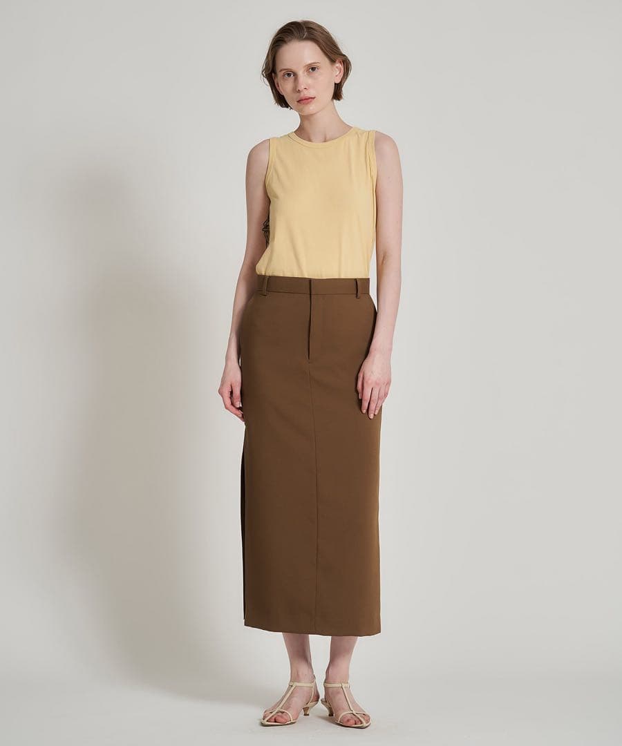 エストネーション　Iライン バックサイドスリット スカート　38 ブラック