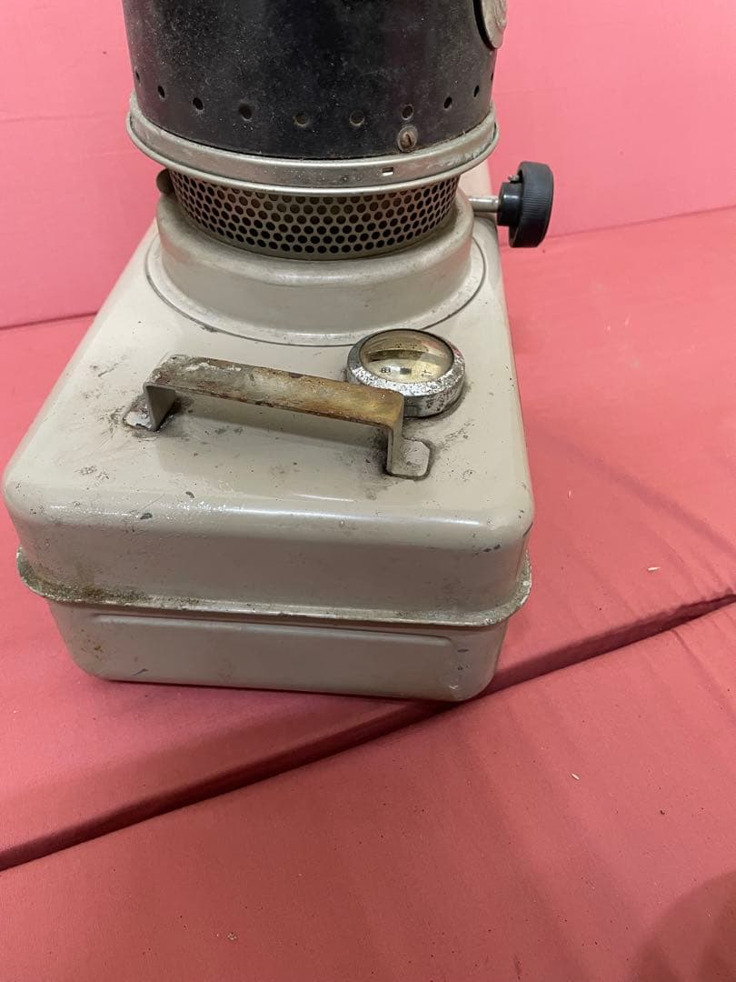 未動確品 昭和レトロ 金属製ストーブ 圧力計付き ブラック グレー