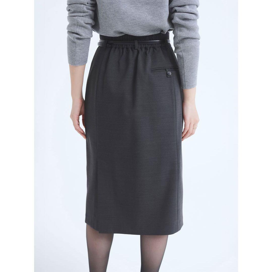 美品 anuansアニュアンス / ピンタックミディタイトスカート S