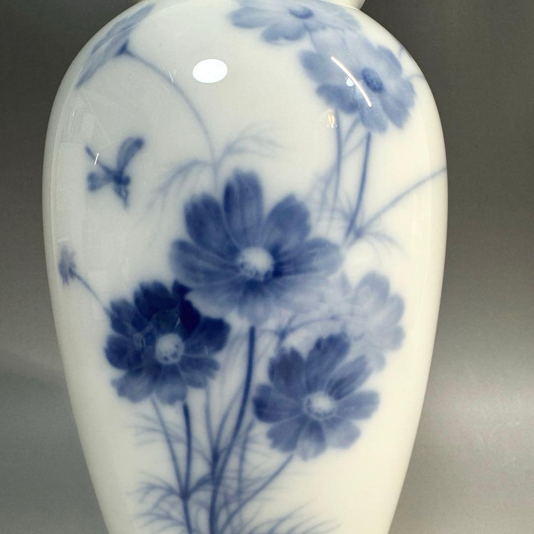 大倉陶園　ブルーコスモス　花入　花瓶　美品　廃盤品