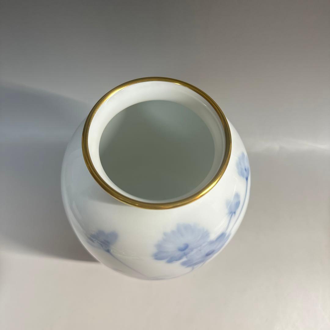 大倉陶園　ブルーコスモス　花入　花瓶　美品　廃盤品