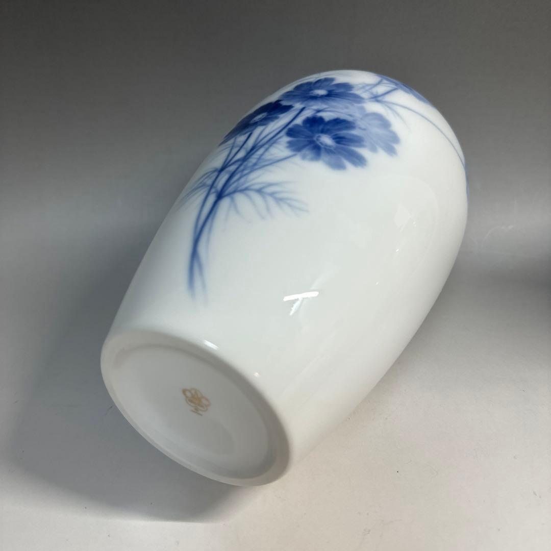 大倉陶園　ブルーコスモス　花入　花瓶　美品　廃盤品