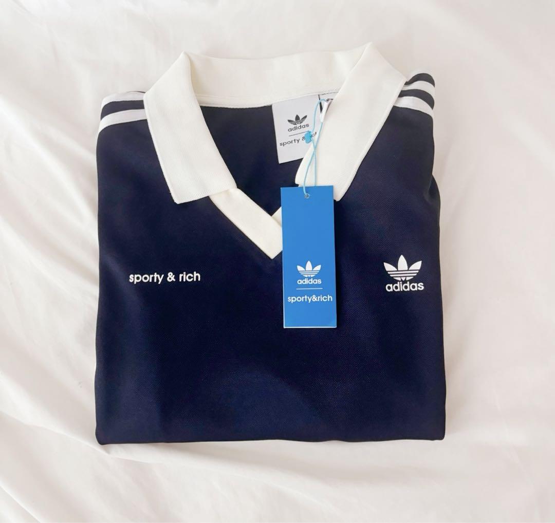 SPORTY & RICH 長袖サッカージャージー ネイビー 長袖 adidas