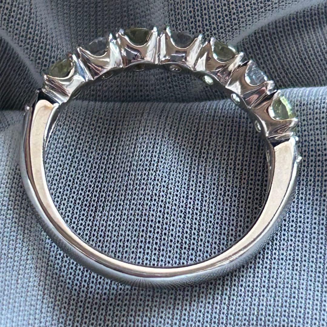 マリ　ガーネット　ホワイトトパーズ　ハーフエタニティ　リング　指輪　K18