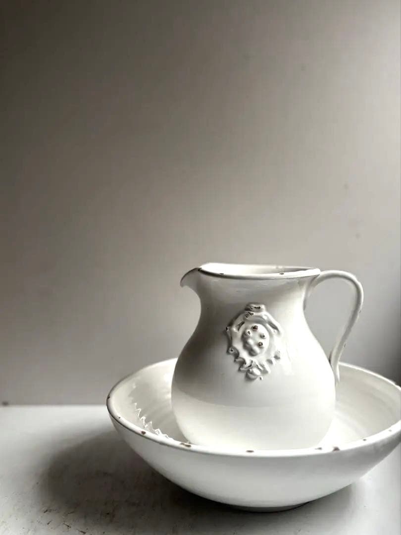 795 フランスアンティーク 雰囲気あるピッチャー&ボウル 蚤の市購入 パリ