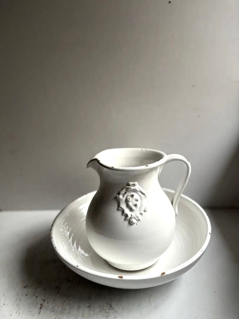 795 フランスアンティーク 雰囲気あるピッチャー&ボウル 蚤の市購入 パリ