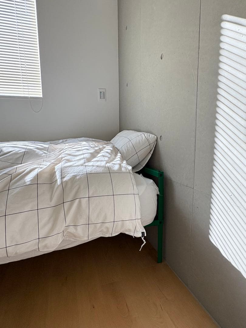 【IKEA廃盤】シングルベッドフレーム緑とスノコのセット　GRIMSB