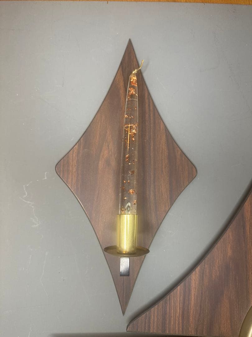 ビンテージ　スターバースト ウォールクロック　キャンドルホルダー 60's