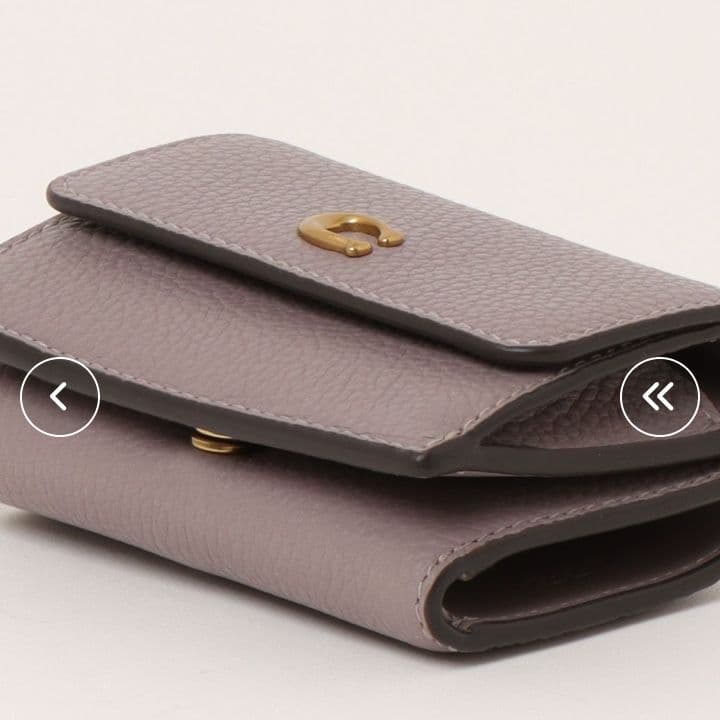 新品未使用　箱付き　コーチ　ミニトライフォールドウォレット　三つ折り財布　グレー