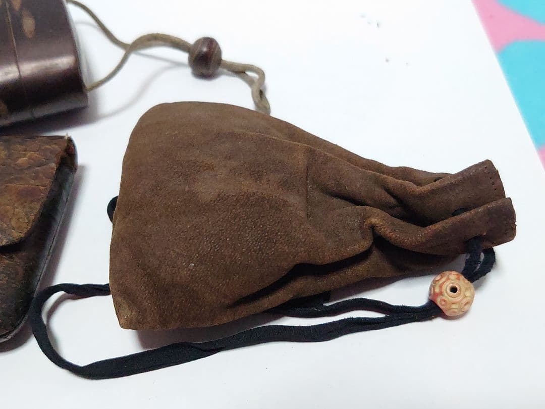 時代物 煙管 煙草入 煙管筒 金口 細工 彫刻 一式 骨董 アンティーク