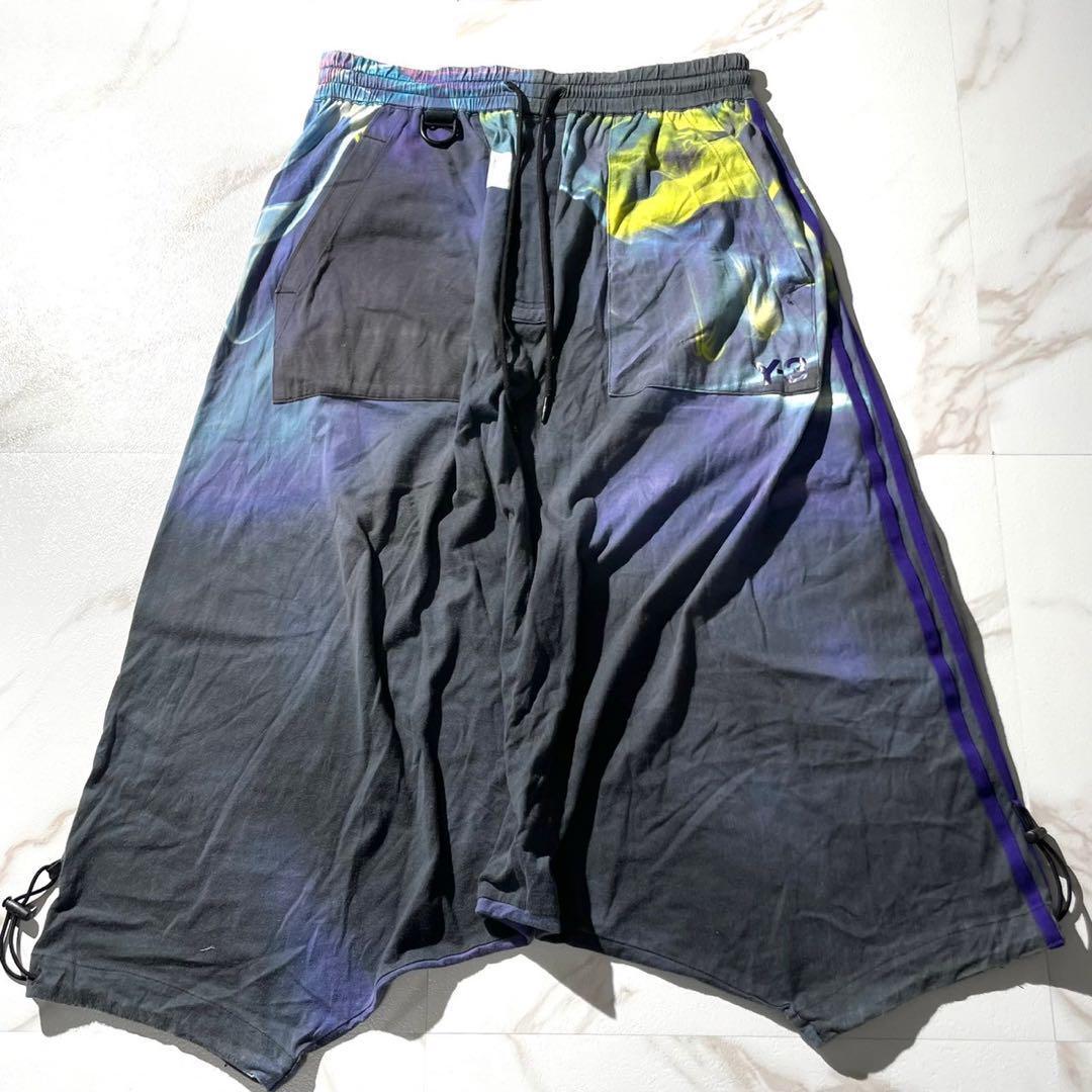 美品⭐️Y-3 サルエルパンツ 総柄 スリーストライプス ブランドロゴ Mサイズ