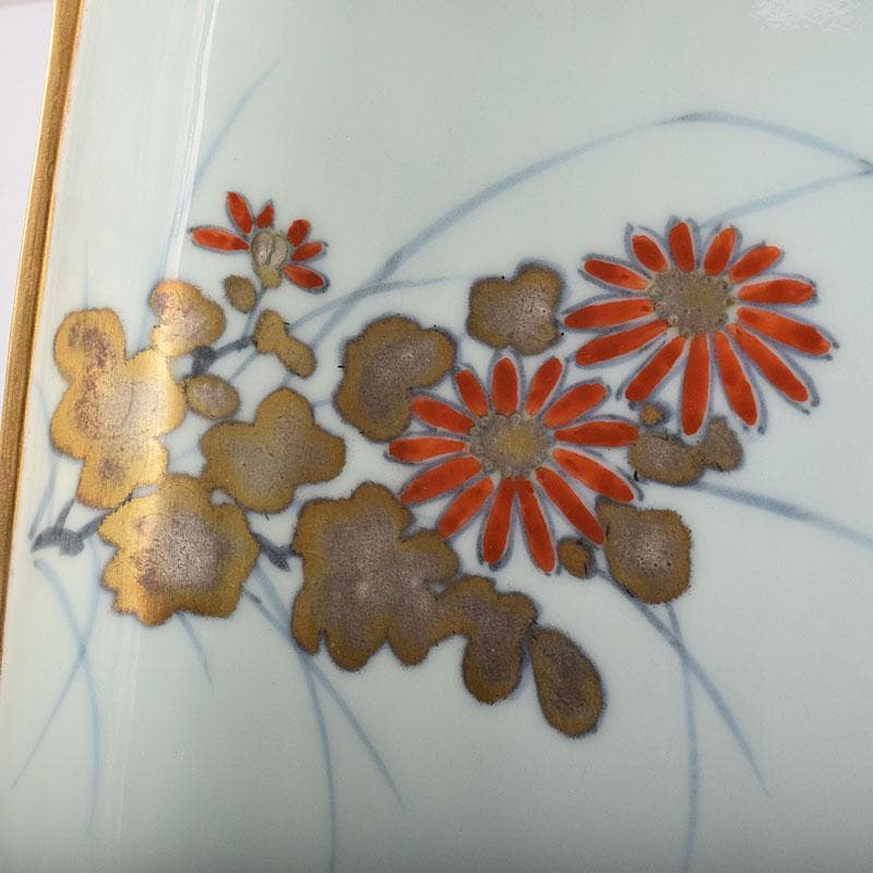 茶道具　京焼　平安　小川武雄作　梅椿文　食籠　共布共箱　V　R8955