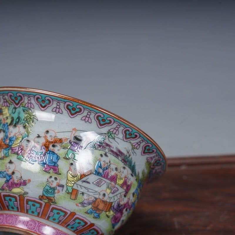 景徳鎮 陶磁器 百子図三才蓋碗 茶碗 茶道具 煎茶器 新品未使用