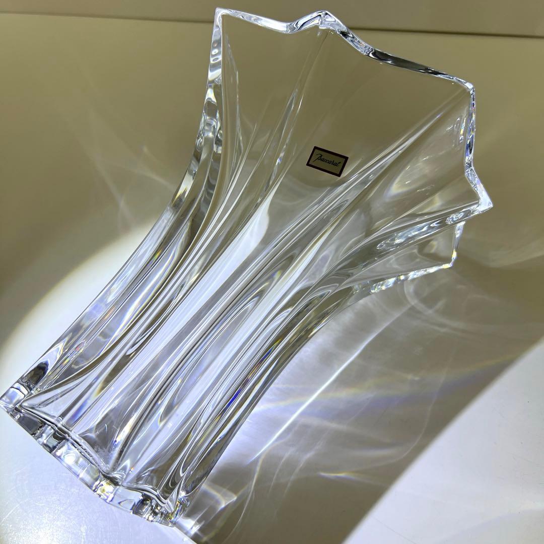 ☆洋3 バカラ　大花瓶　共箱　高さ約20㎝　東Y7-1020④