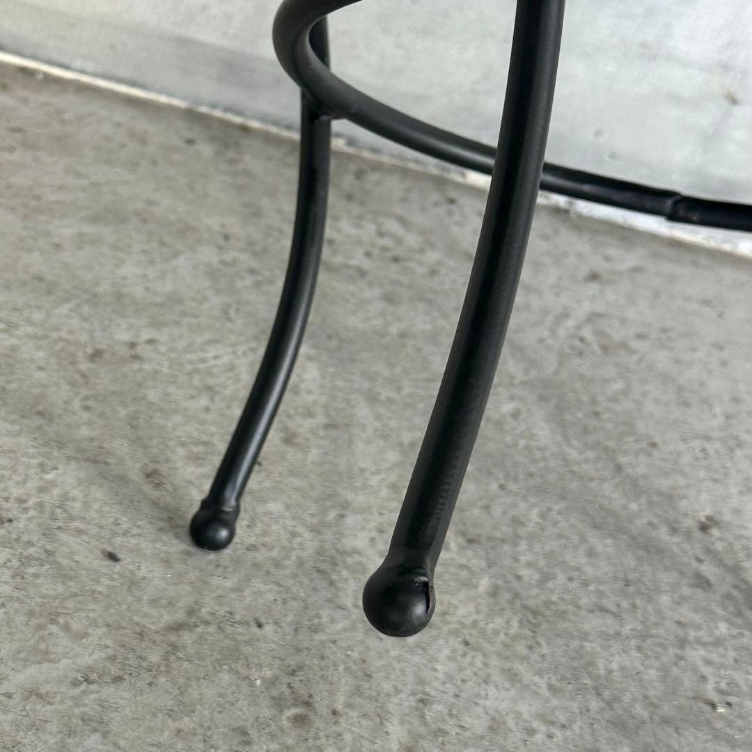 ワインベルベット×アイアン曲線脚スツール｜ロココモダンデザイン 椅子 ベロア調