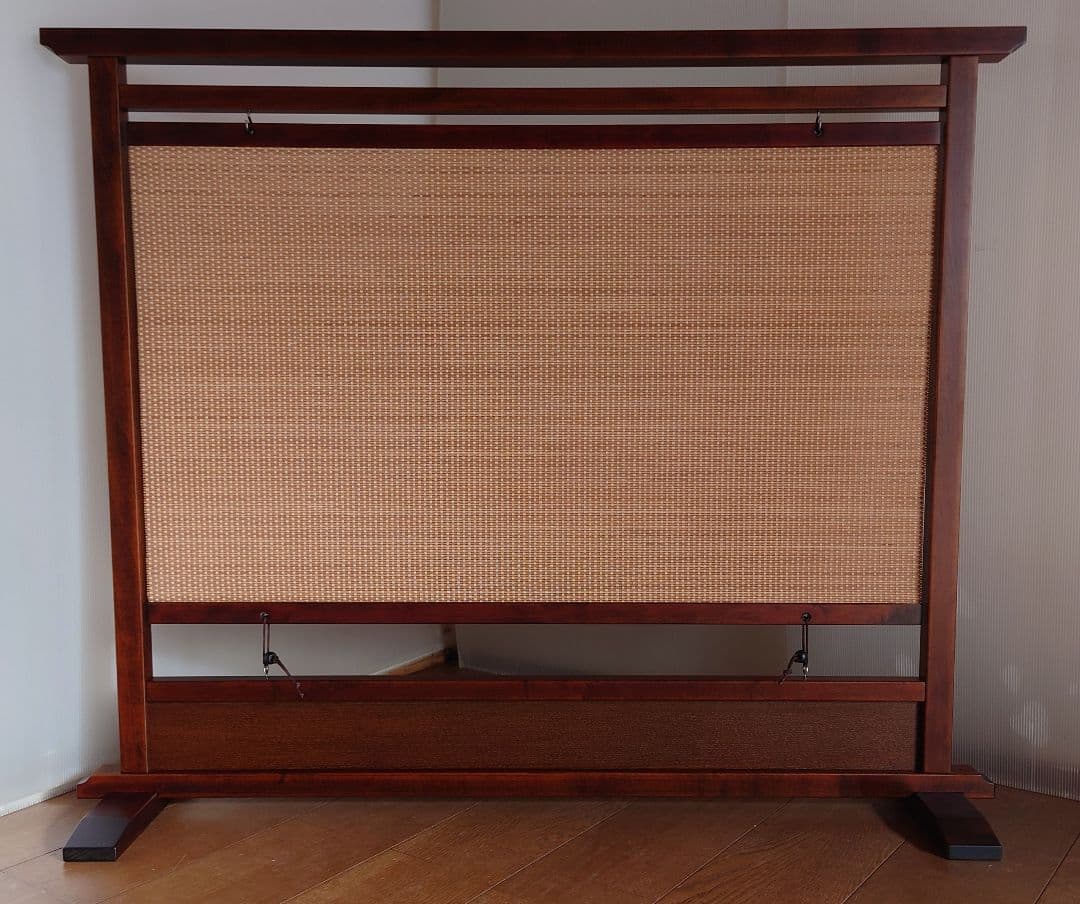 衝立　間仕切り　和風スダレ調衝立　天然竹ヒゴタペストリー調間仕切り　１台限定