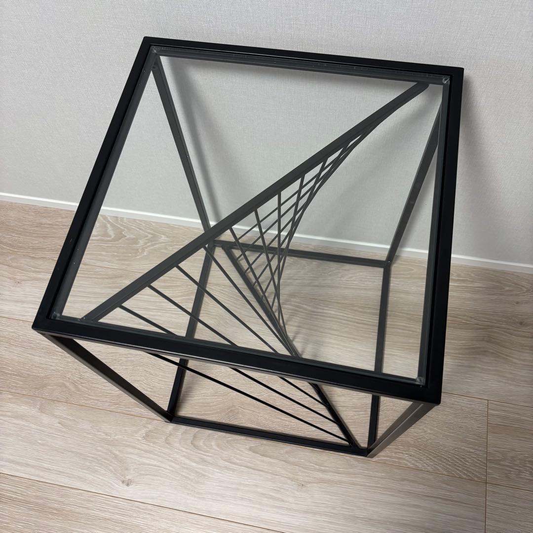 KARE 幾何学的デザイン ブラックサイドテーブル