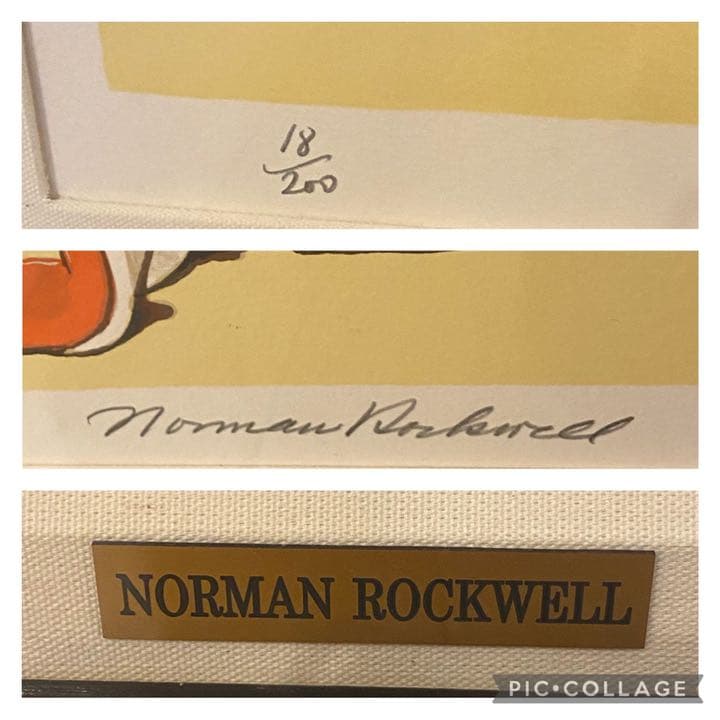 本人　直筆サイン　ノーマン　ロックウェル 道化師 リトグラフ　保証書付