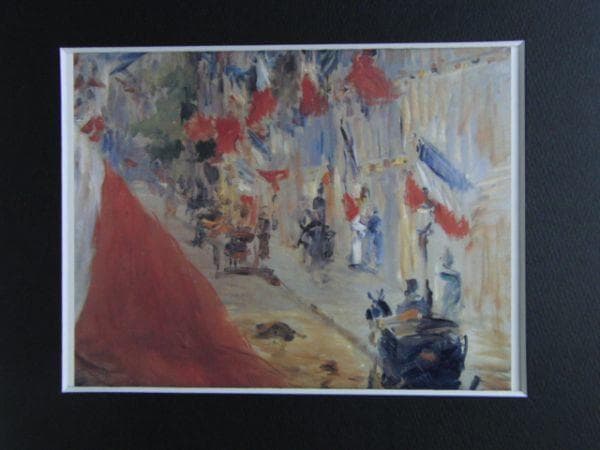 エドゥアール・マネ、旗飾りのモニエ通り、希少な画集より、状態良好
