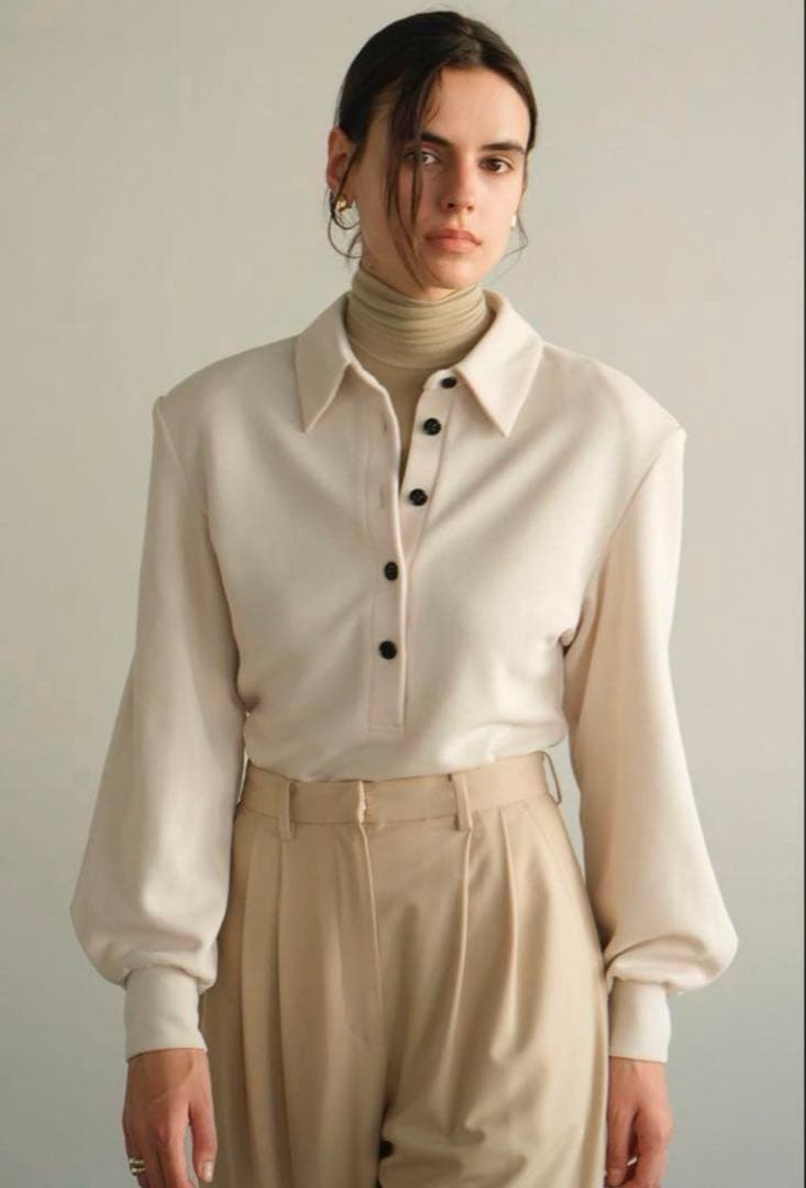 トップス POWER SHOULDER POLO TOPS