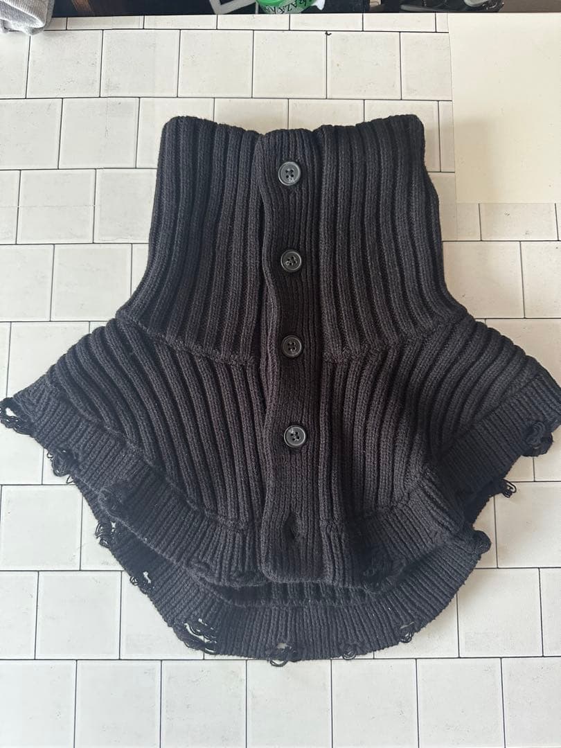 GRANCY 付け襟ネックウォーマー 2点セット ブラックホワイト