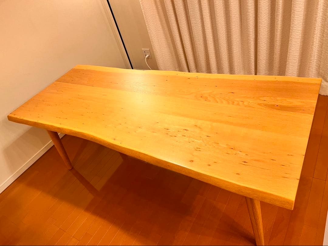 【10月24日最終掲載】一枚板風　自然曲線ダイニングテーブル