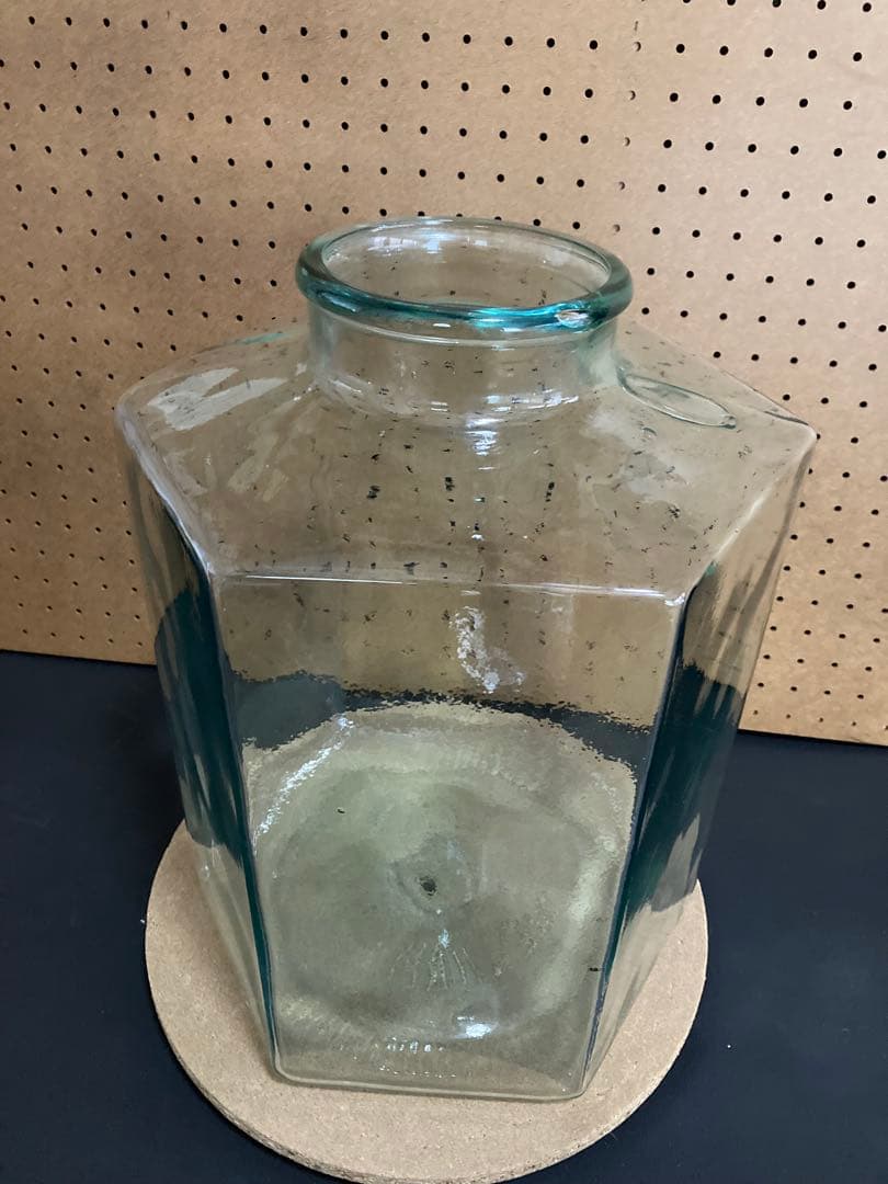 大きいサイズ■六角形ガラス容器 口径約10cm