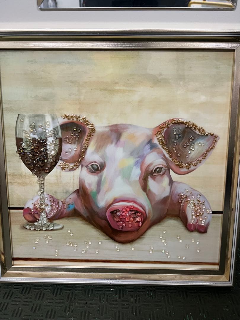 珍品!壁掛け装飾 豚の顔 絵画