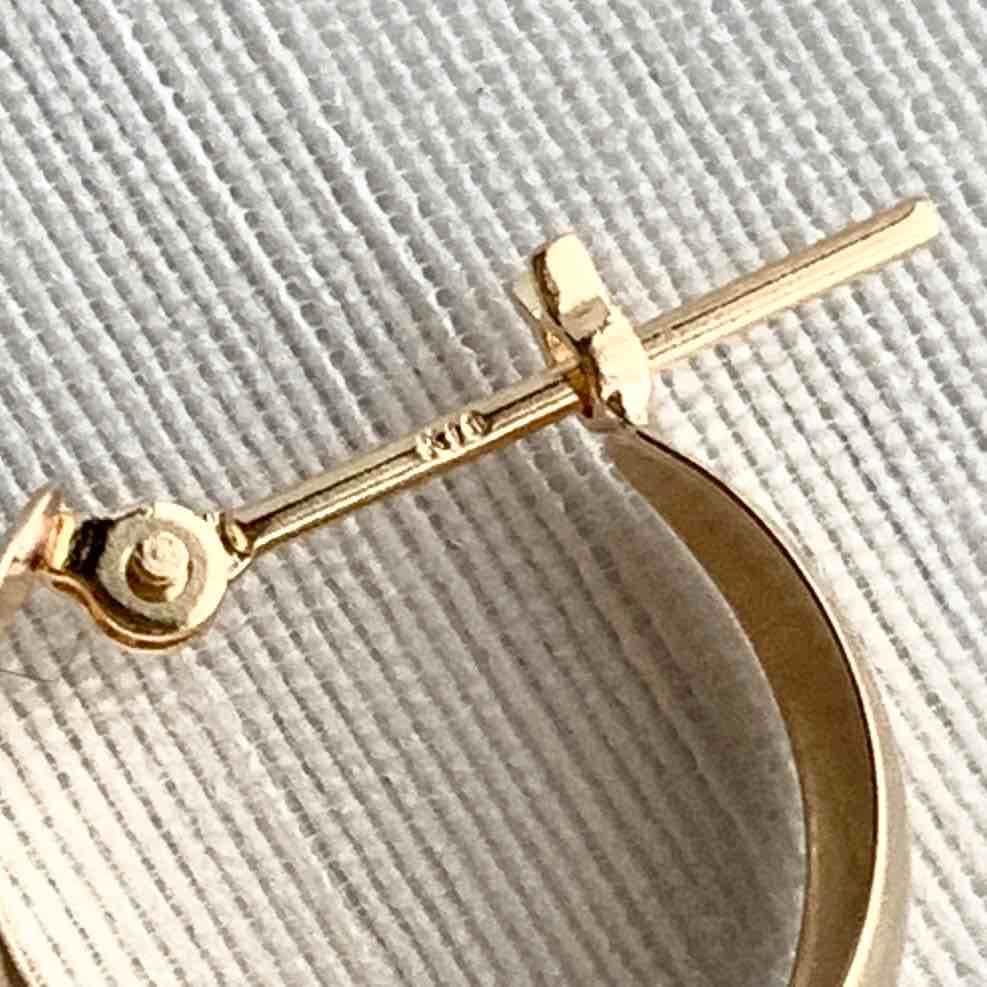 18金【5×13mm 月甲フープピアス】イエローゴールド K18刻印入 新品！