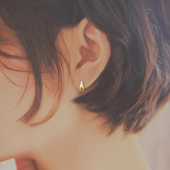 18金【5×13mm 月甲フープピアス】イエローゴールド K18刻印入 新品！