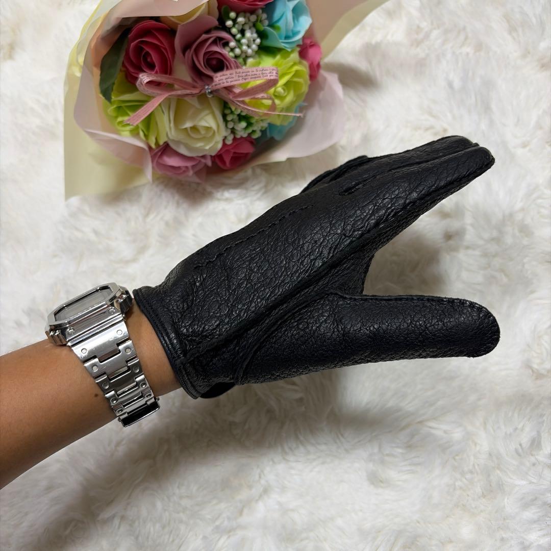 希少 レア DENTS デンツ アンライニング ペッカリー 本革 手袋