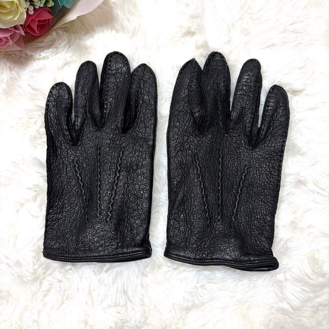 希少 レア DENTS デンツ アンライニング ペッカリー 本革 手袋