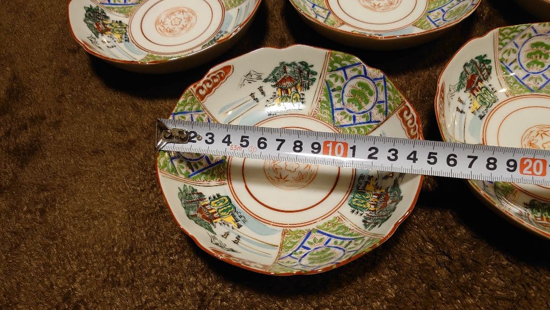 古伊万里　伊万里　なます皿　菓子皿　色絵　山水　５客