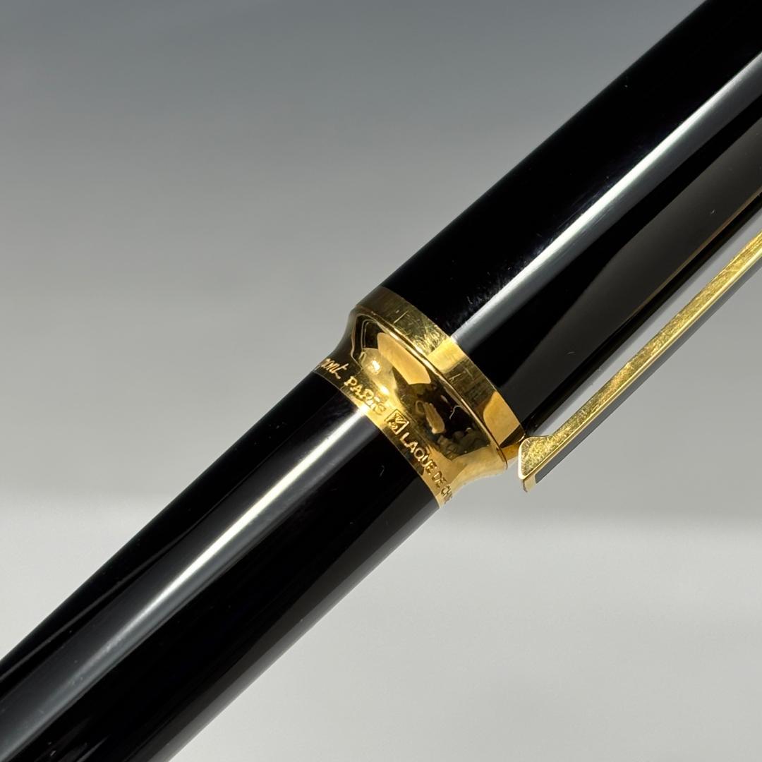 美品【デュポン本物】万年筆/ペン先K18/ブラック×ゴールド