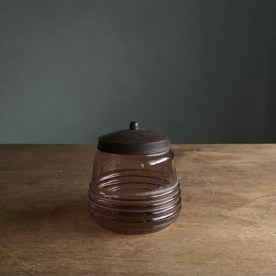 古い ガラス キャンディポット ガラス容器 古道具 アンティーク