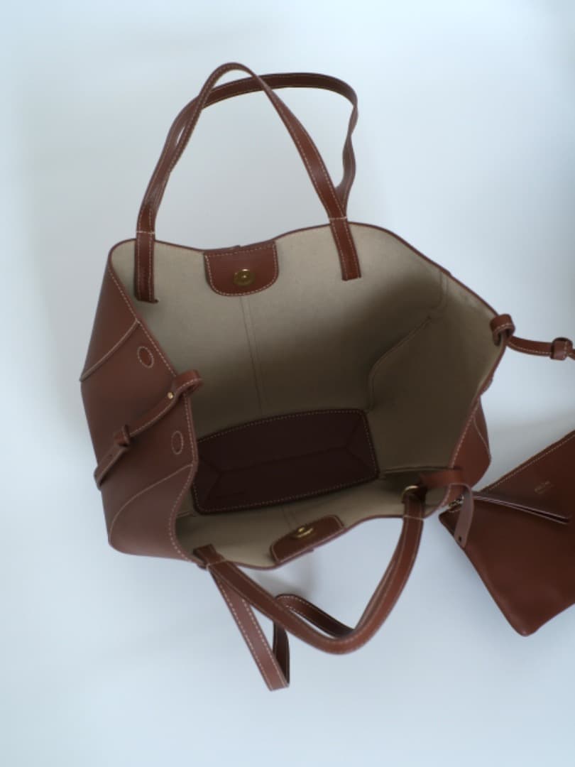 POLÈNE Cyme mini エディション コニャック ハンドバッグ