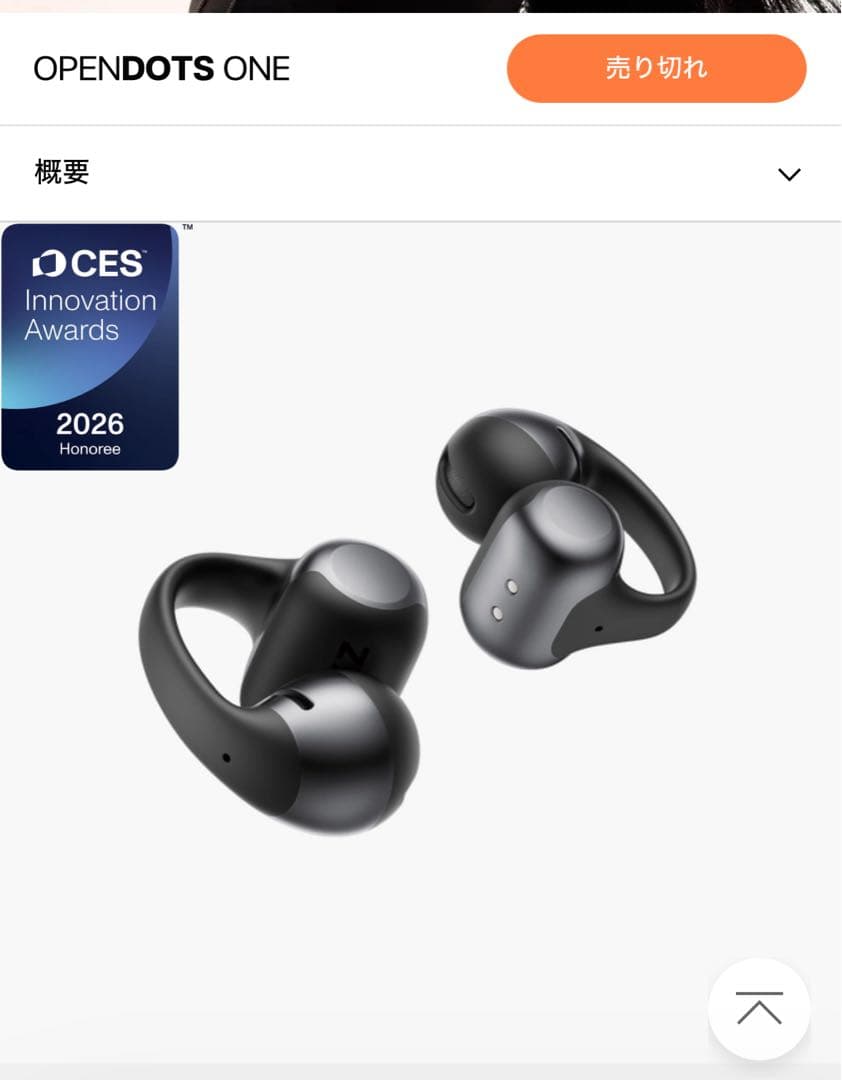 【左右イヤホンのみ】SHOKZ OPENDOTS ONE ブラック