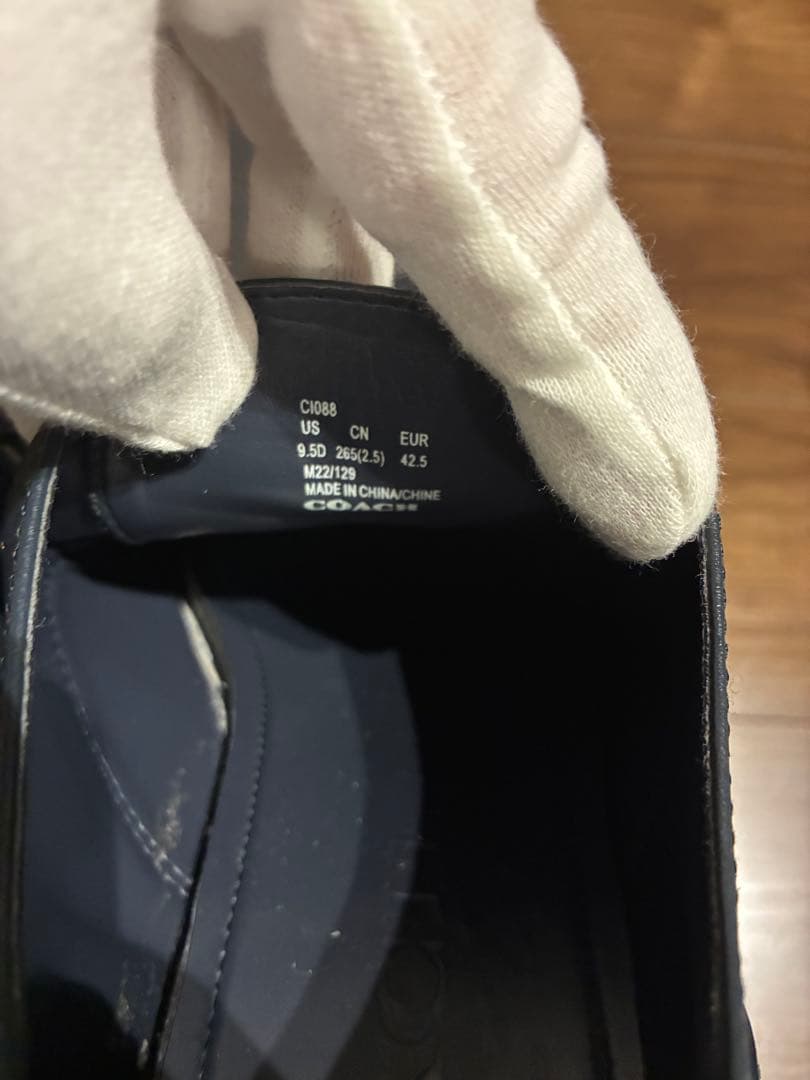 【極美品】コーチ プレーントゥ グラハムダービーシューズ 27cm ネイビー